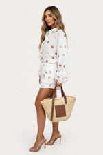 Printed Linen Blazer Set — side view