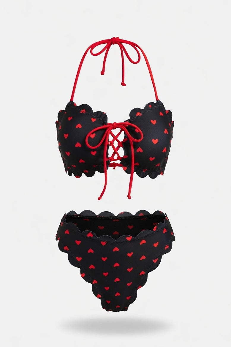 Printed Bikini Set — Black