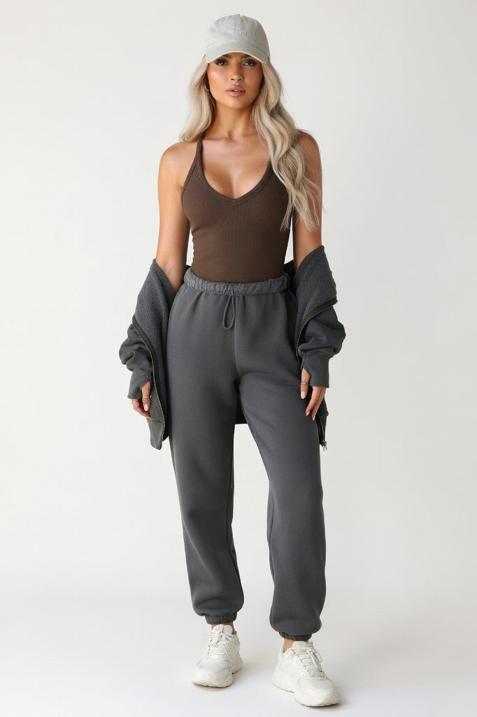 Ribbed Knit Vest — Coffee Brown