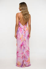 Halter Print Dress — back view