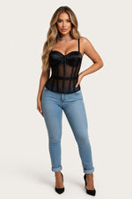 Mesh Fishbone Camisole Top — front view