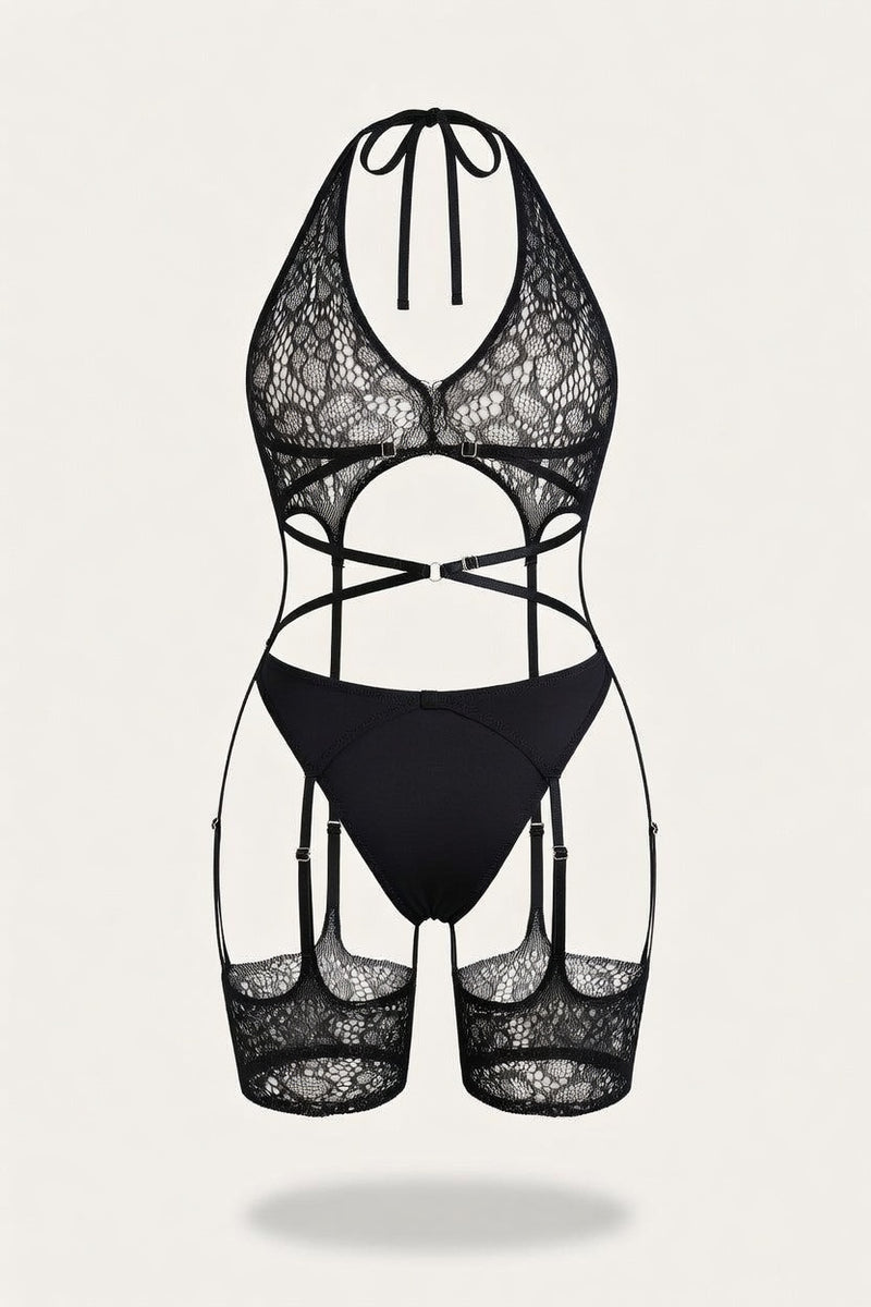 Sheer Bodysuit with Bow Detail — back view