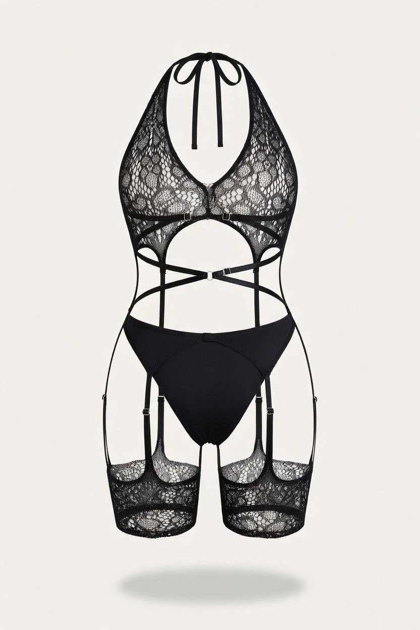 Sheer Bodysuit with Bow Detail — back view