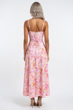 Printed Strappy Midi Dress — back view