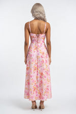 Cross-Back Print Maxi Dress — back view