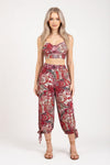 Contrast Print Wide Leg Trousers