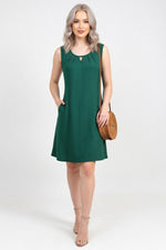 Pleated Pocket Dress — front view