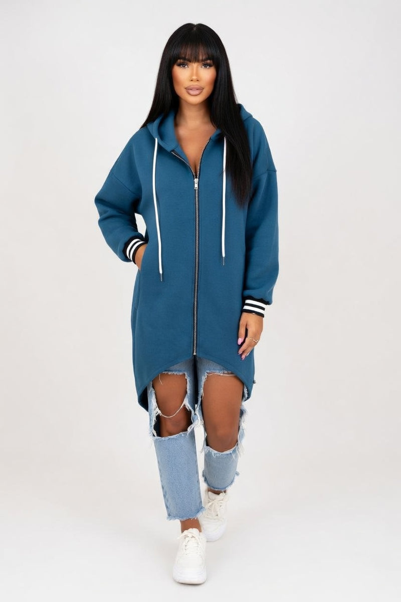 Hooded Cardigan Sweatshirt — front view