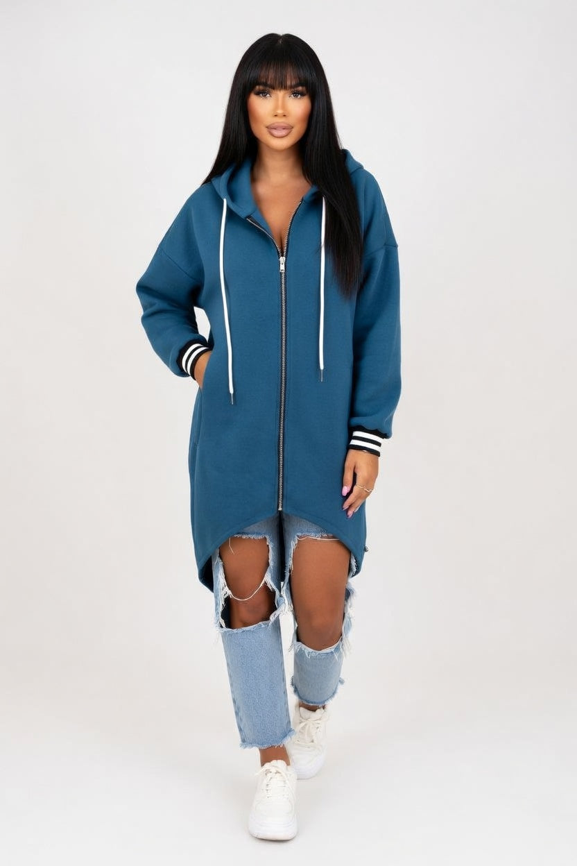 Hooded Cardigan Sweatshirt — front view