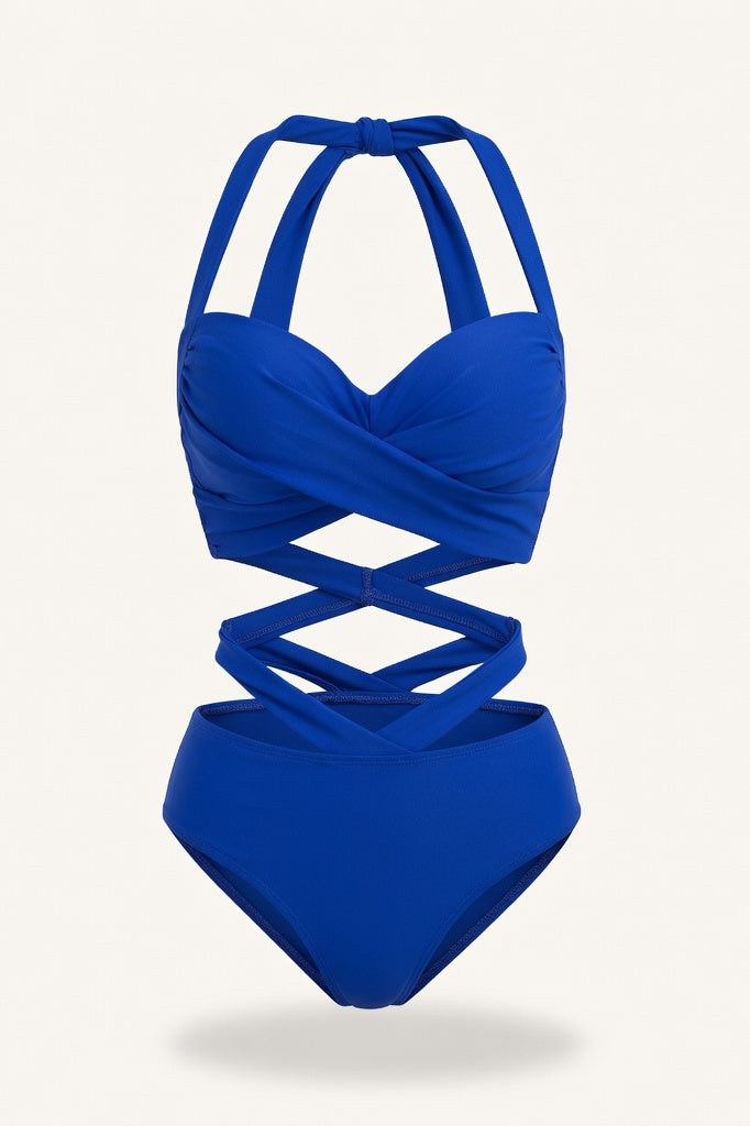 Underwire High Waist Bikini Set — Royal Blue