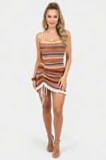 Embroidered Halter Dress — front view