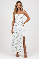 Printed Halter Maxi Dress — Green