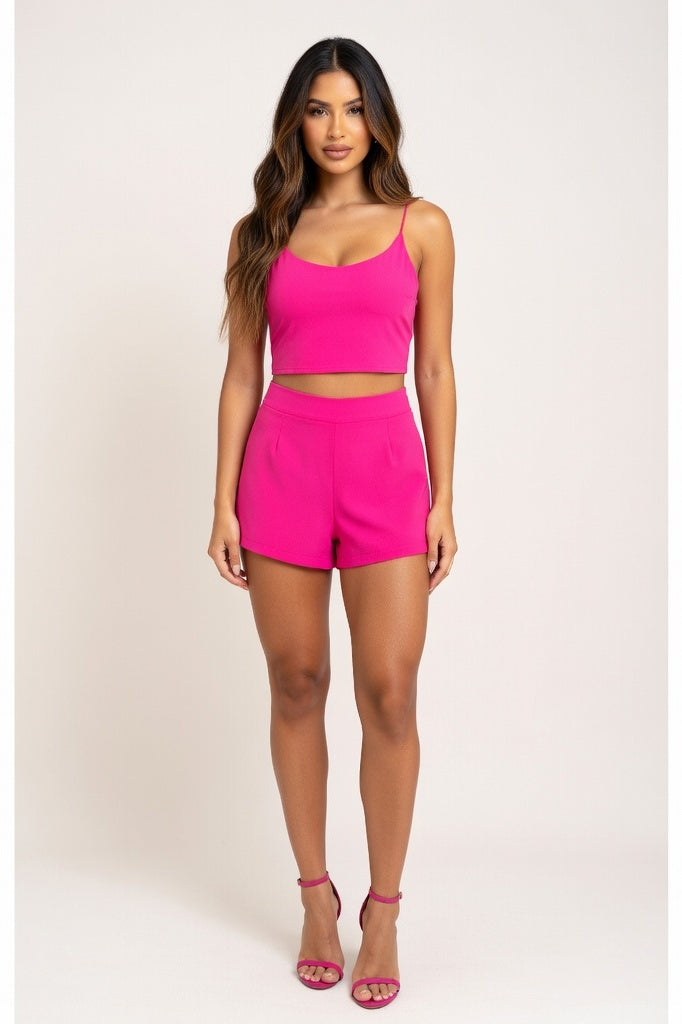 Backless Halter Top — Rose Red