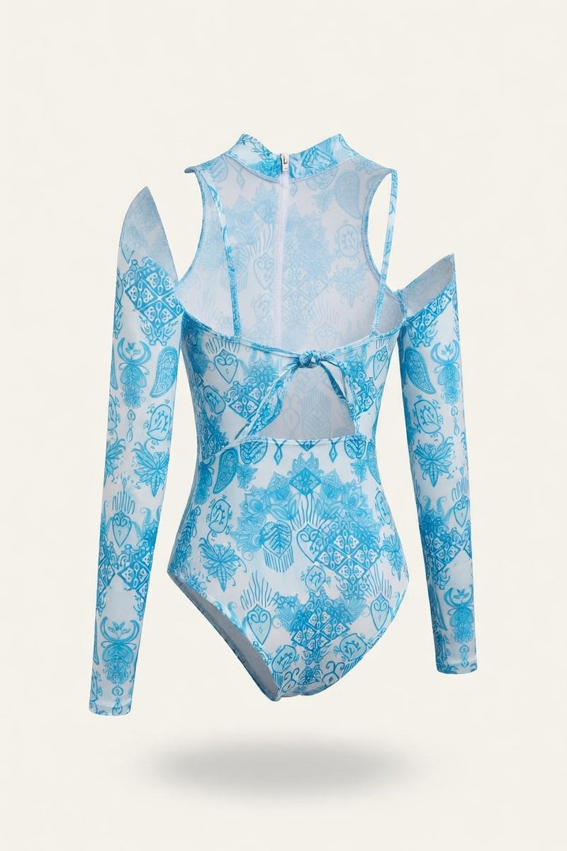 High Collar Zip Swimsuit — side view