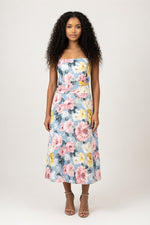 Floral Halter Dress — Orange Red