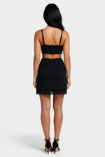 Lace Slit A-Line Skirt — back view