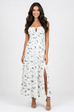 Halter Printed Midi Dress — Green