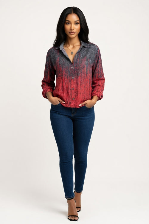 Printed Cotton-Blend Shirt — Vintage 2