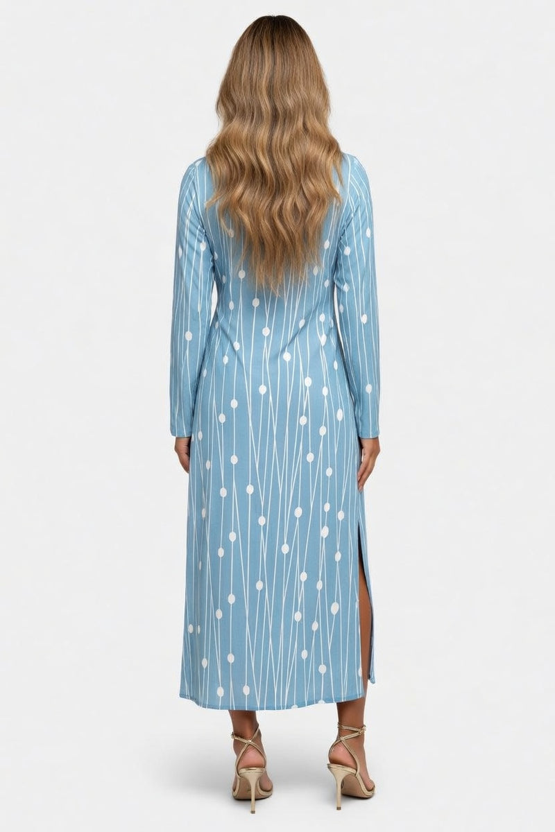 Polka Dot Midi Dress — back view