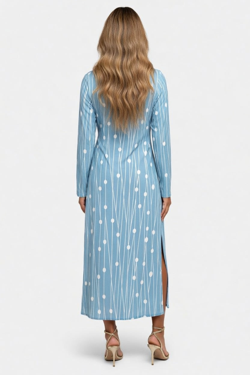 Polka Dot Midi Dress — back view