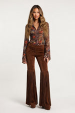 Suede Tassel Trousers — front view