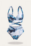 Printed High Waist Bikini Set