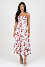 Printed Halter Dress — Dried Rose