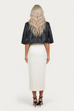 Structured White Suit Skirt — back view