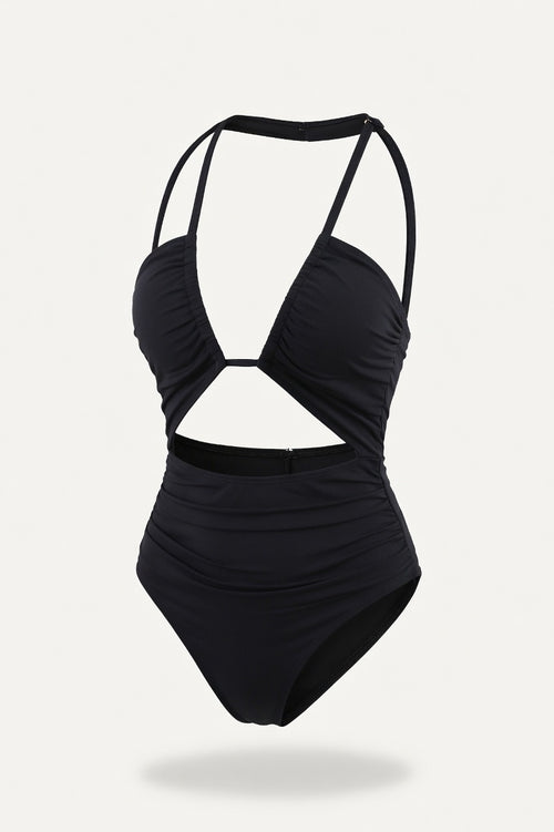 Cut-Out Swimsuit — Black