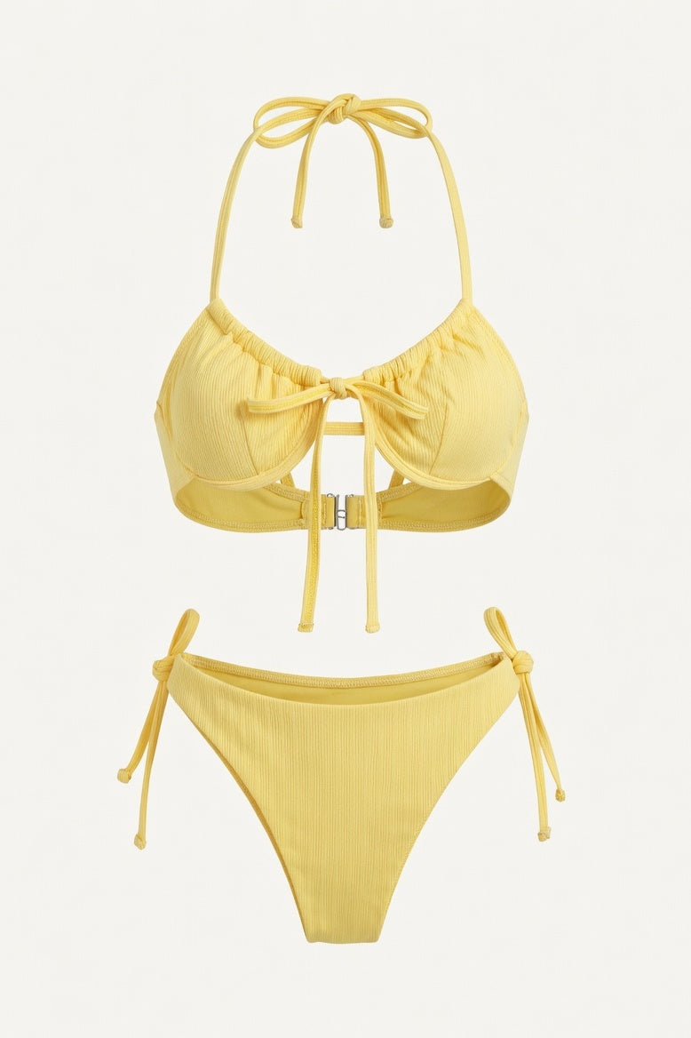 Split Bikini Set — Lemon Yellow
