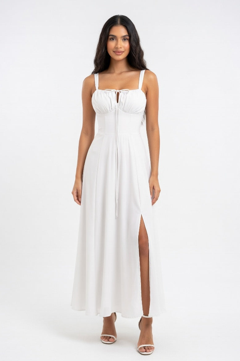 Strappy Back Maxi Dress — White