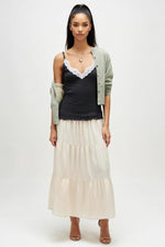 Lace Trim Camisole — Black