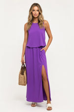 Modal Split Maxi Dress — Light Purple