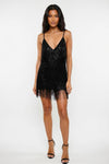 Sequin Tassel Halter Dress