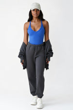 Ribbed Knit Vest — Blue