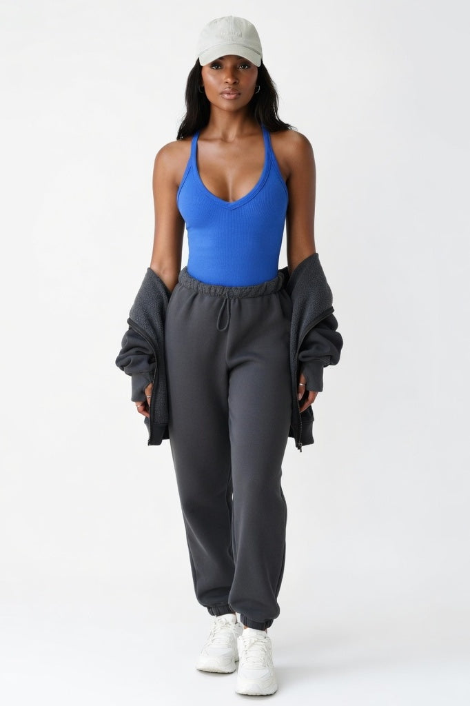 Ribbed Knit Vest — Blue