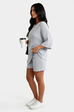 Round Neck Shorts Co-Ord Set — side view