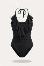 Ribbed One-Piece Swimsuit — Black