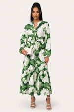 Tie-Waist Shirt Dress — Green