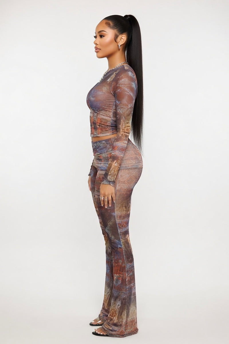 Sheer Mesh Two-Piece Set — side view
