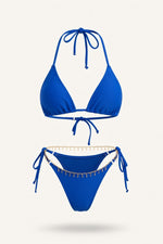 High-Waisted Bikini Set — Blue