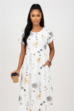Petal Sleeve Midi Dress — Colour 3