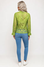 Lace Bell Sleeve Top — back view