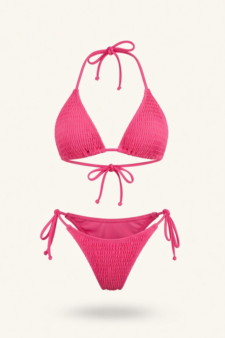 Cross-Front Bikini Set — Pink