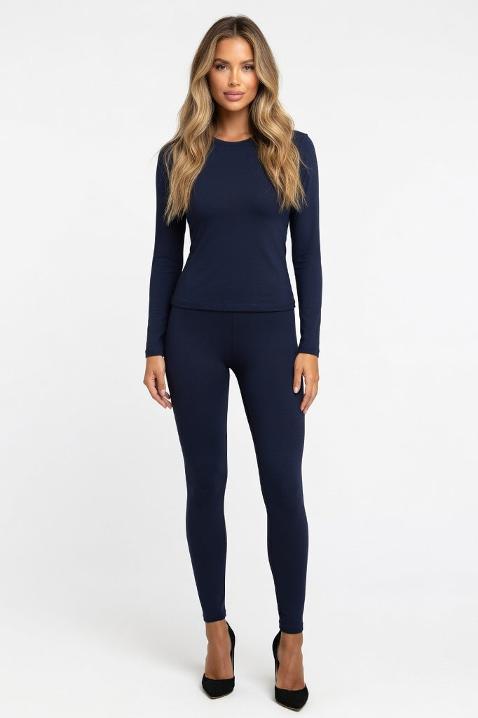 Ribbed Co-Ord Set — Black