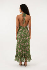Floral Halter Dress — back view