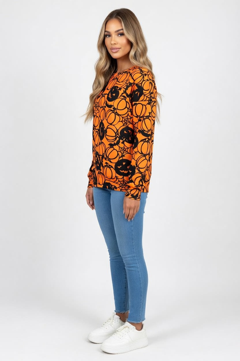 Halloween Print Sweatshirt — side view