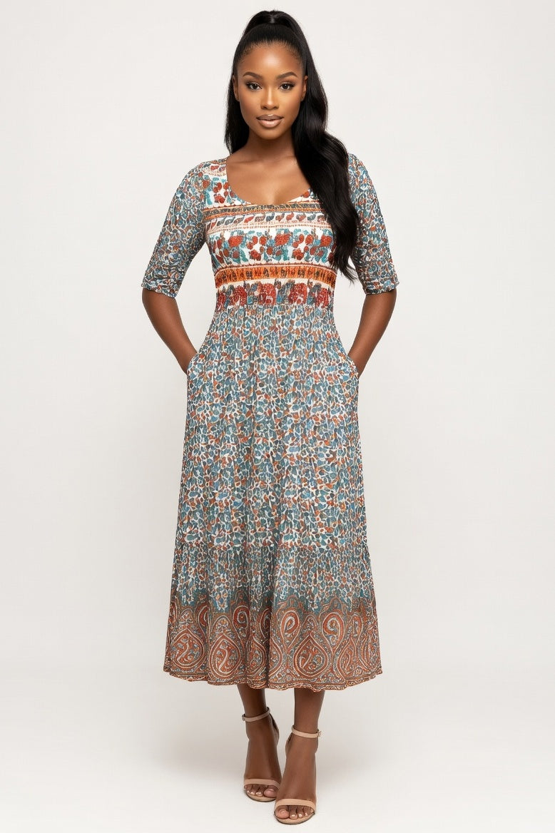 Printed Maxi Dress — Placement Print 2