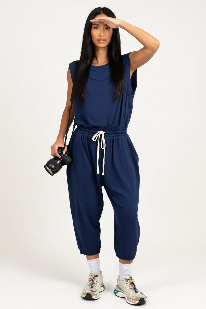 Viscose Co-ord Set — Navy Blue