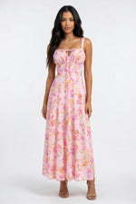 Cross-Back Print Maxi Dress — Blue Print